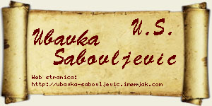 Ubavka Sabovljević vizit kartica